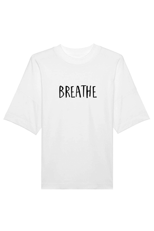 India Ink Grey oversized T-Shirt mit Motiv BREATHE