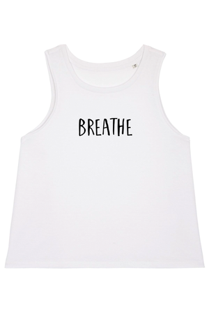 Weißes Dancer Top mit Motiv BREATHE