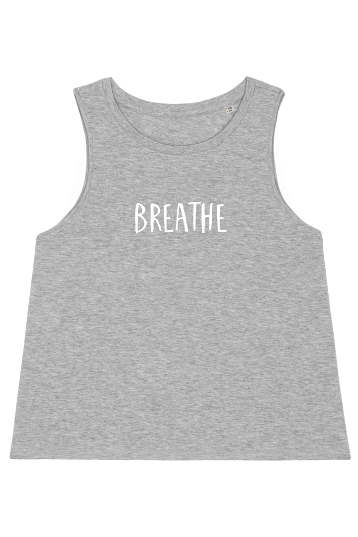 Heather Grey Dancer Top mit Motiv BREATHE