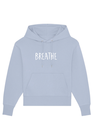 Serene Blue oversized Hoodie mit Motiv BREATHE