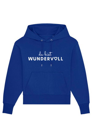 Worker Blue Oversized Hoodie mit Motiv DU BIST WUNDERVOLL