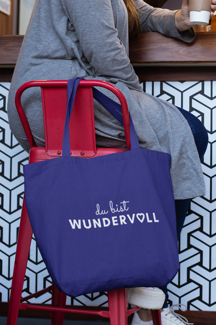 Mockup Shopping Bag mit Motiv DU BIST WUNDERVOLL