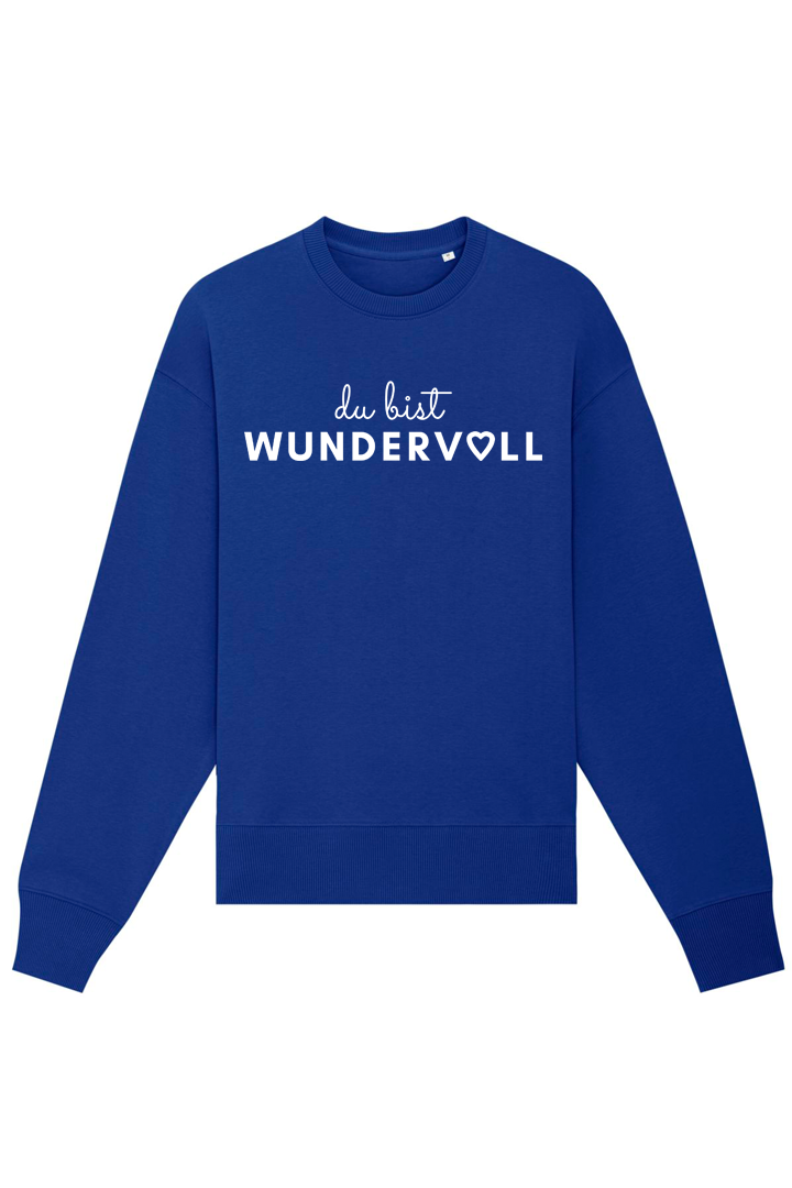 Worker Blue Oversized Sweater mit Motiv DU BIST WUNDERVOLL