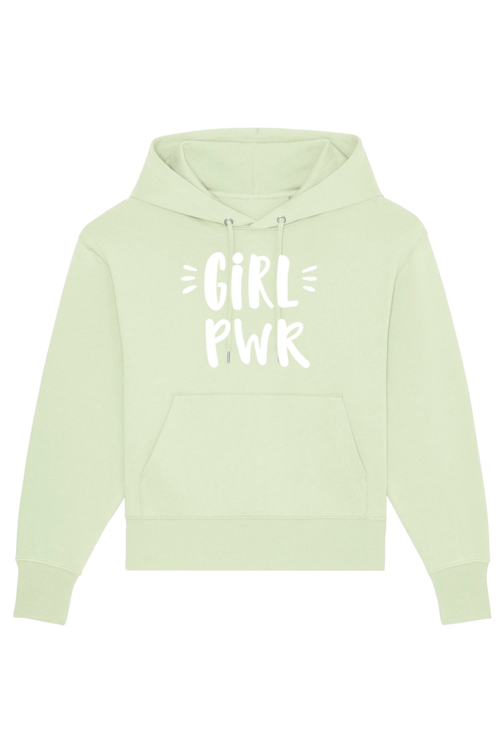 Steam Green Oversized Hoodie mit Motiv GIRL PWR