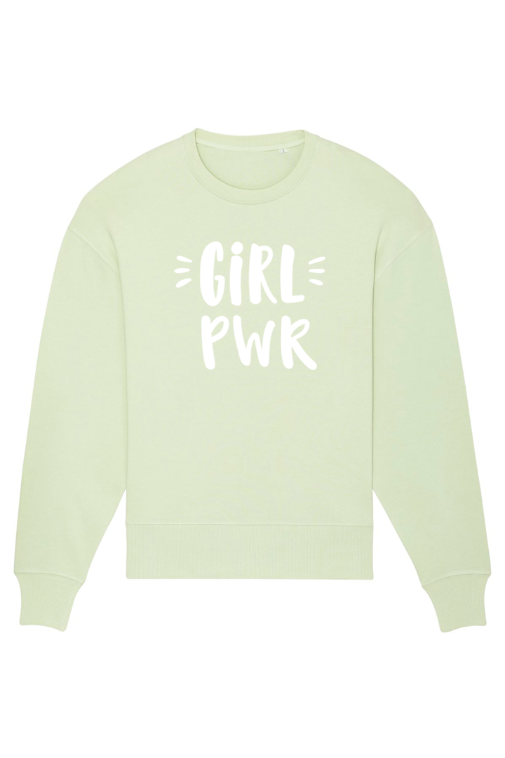 Stem Green Oversized Sweater mit Motiv GIRL PWR