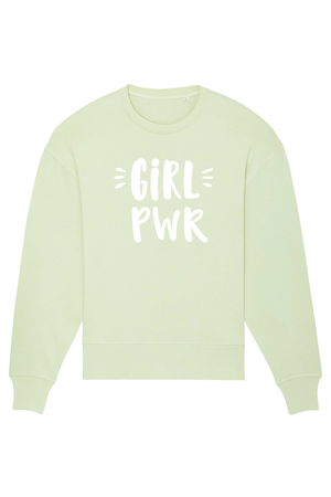 Stem Green Oversized Sweater mit Motiv GIRL PWR