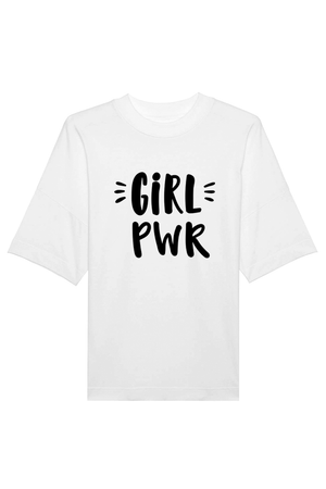 Schwarzes Oversized T-Shirt mit Motiv GIRL PWR