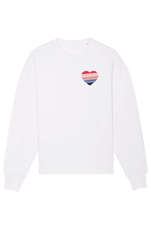 Weißes Oversized Sweater mit Motiv HEART