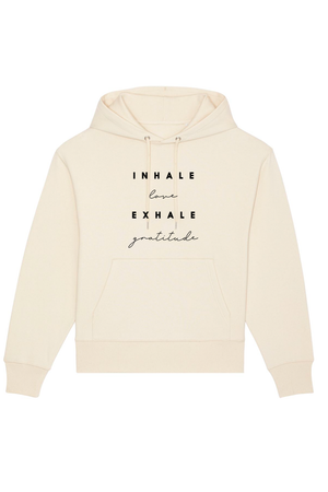 Natural Raw Oversized Hoodie mit Motiv INHALE EXHALE