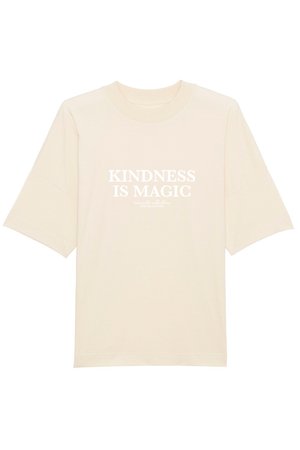 Natural Raw Oversized T-Shirt mit Motiv KINDNESS IS MAGIC