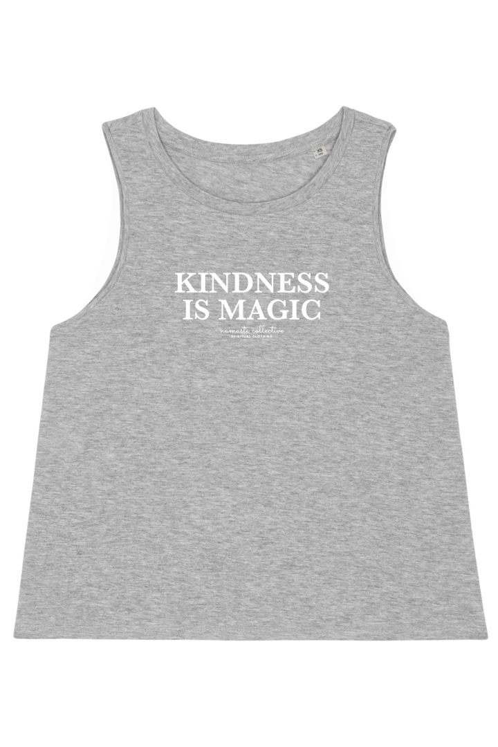 Heather Grey Top mit Motiv KINDNESS IS MAGIC