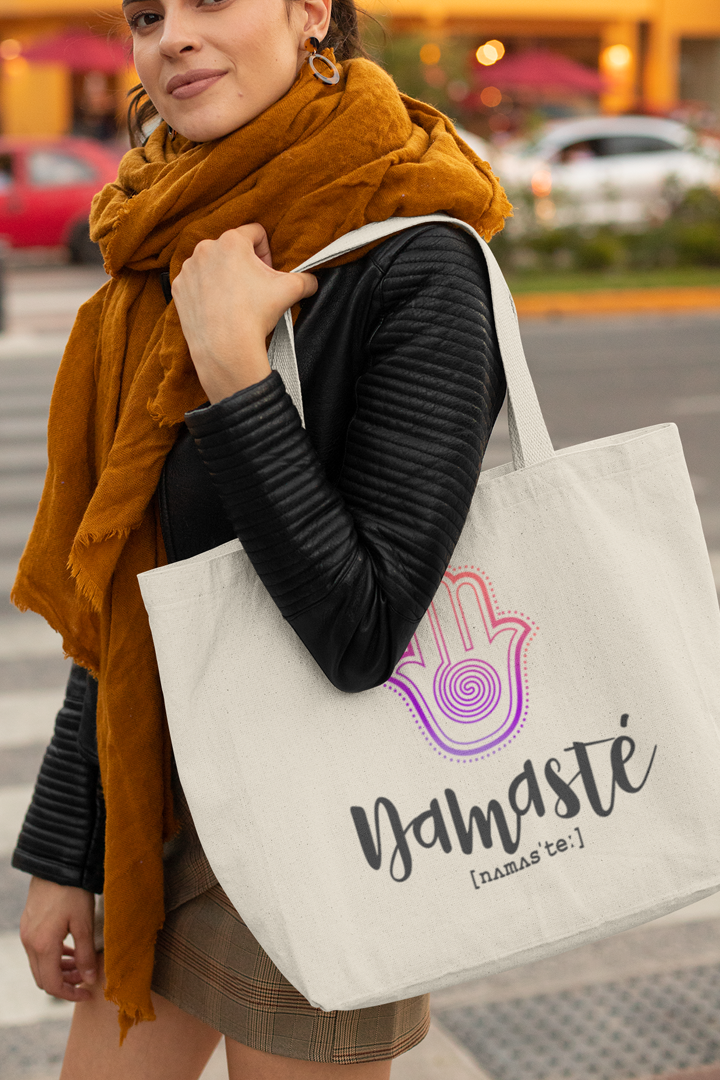 Mockup Shopping Bag mit Motiv NAMASTE