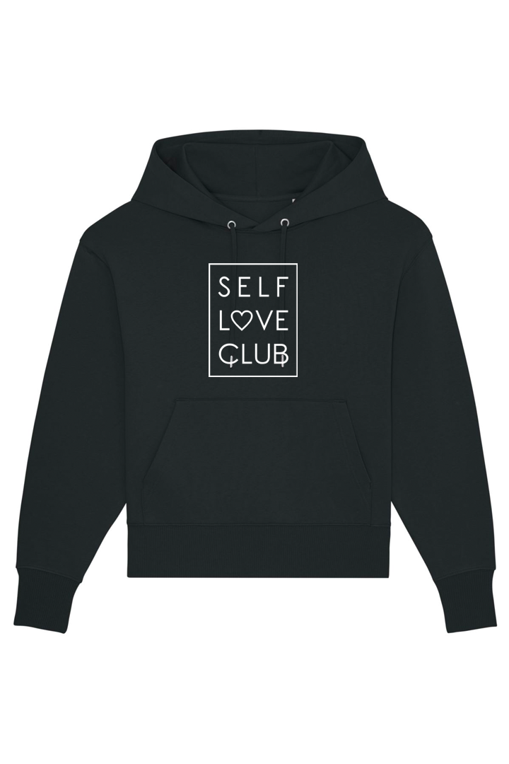 Black Oversized Hoodie mit Motiv SELF LOVE CLUB