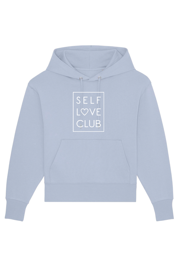 Serene Blue Oversized Hoodie mit Motiv SELF LOVE CLUB