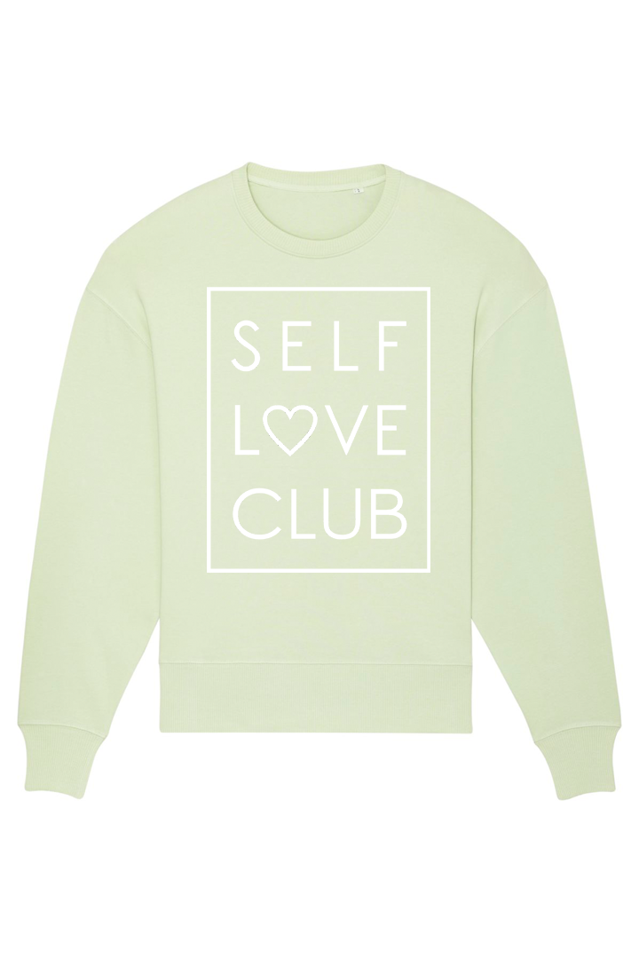 Stem Green Oversized Sweatshirt mit Motiv SELF LOVE CLUB