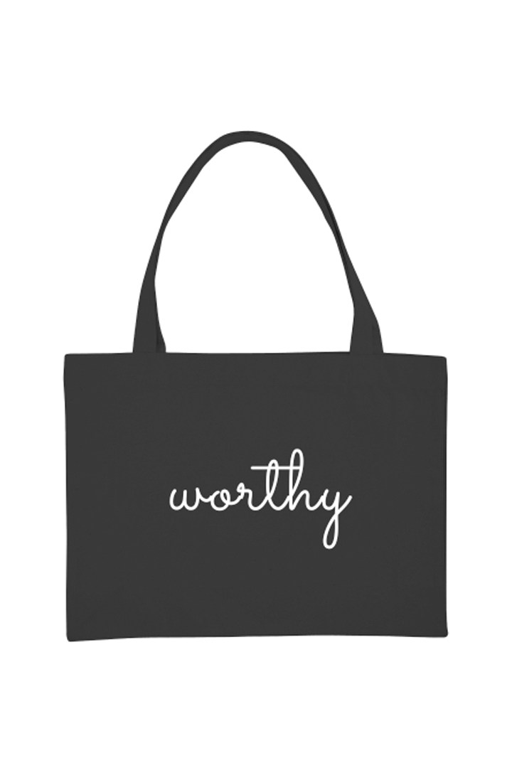 Shopping Bag mit Motiv WORTHY Front