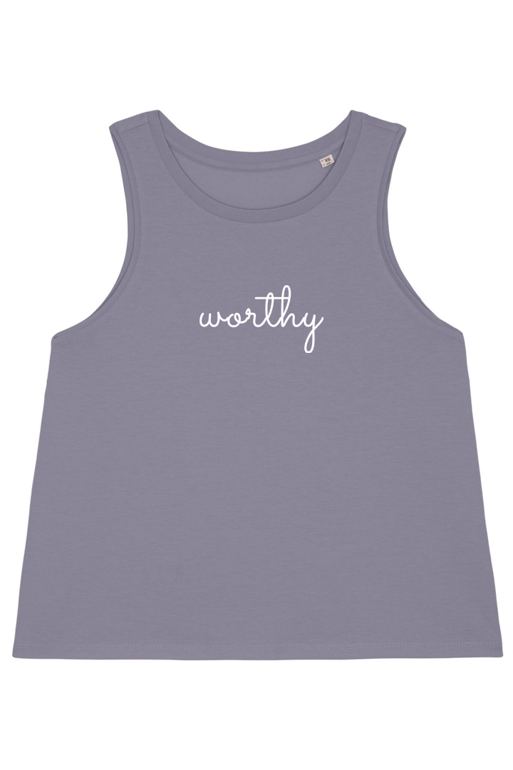 Lava Grey Top mit Motiv WORTHY