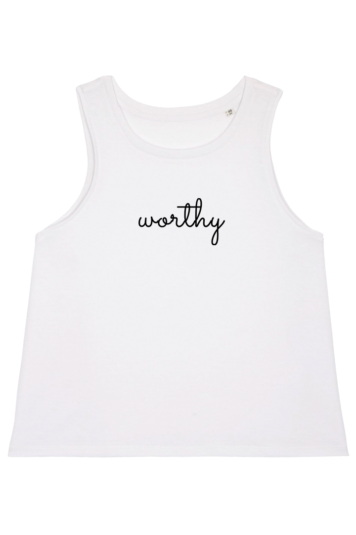 White Top mit Motiv WORTHY