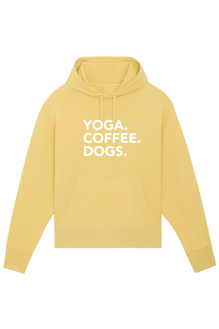 Jojoba Oversized Hoodie mit Motiv YOGA COFFEE DOGS