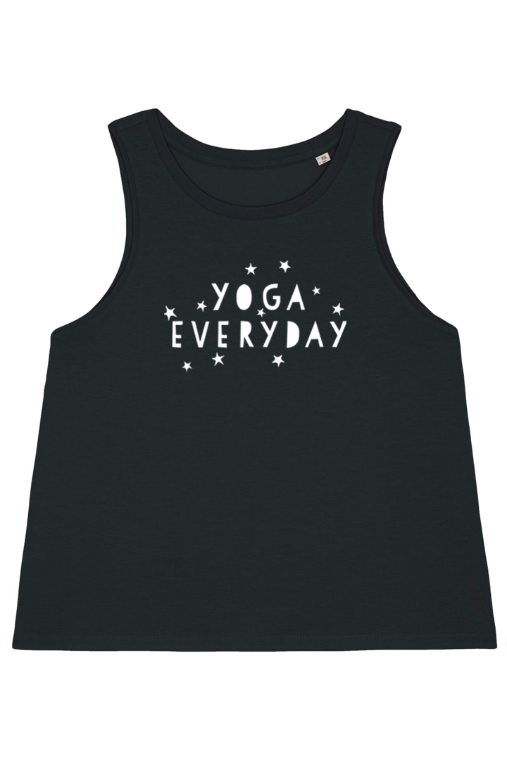 Black Top mit Motiv YOGA EVERYDAY