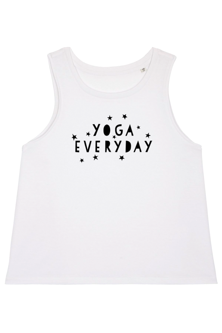 White Top mit Motiv YOGA EVERYDAY