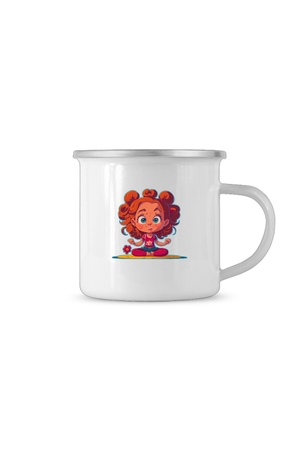 Emaille Tasse mit Motiv YOGA GIRLIE