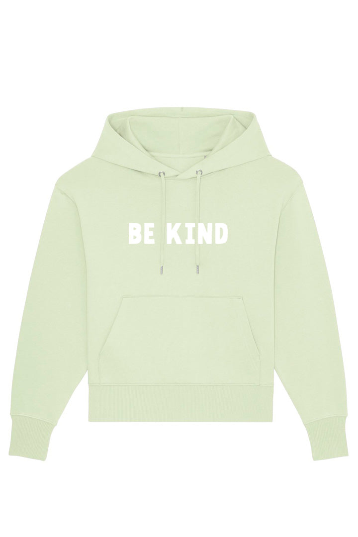 Oversized BE KIND Hoodie Stem Green