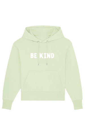 Oversized BE KIND Hoodie Stem Green