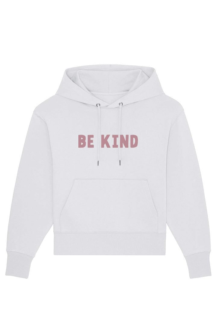 Oversized BE KIND Hoodie weiß