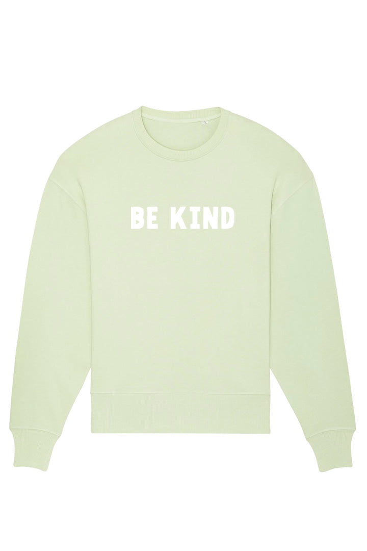 Oversized BE KIND Sweatshirt Stem Green