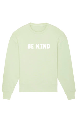 Oversized BE KIND Sweatshirt Stem Green