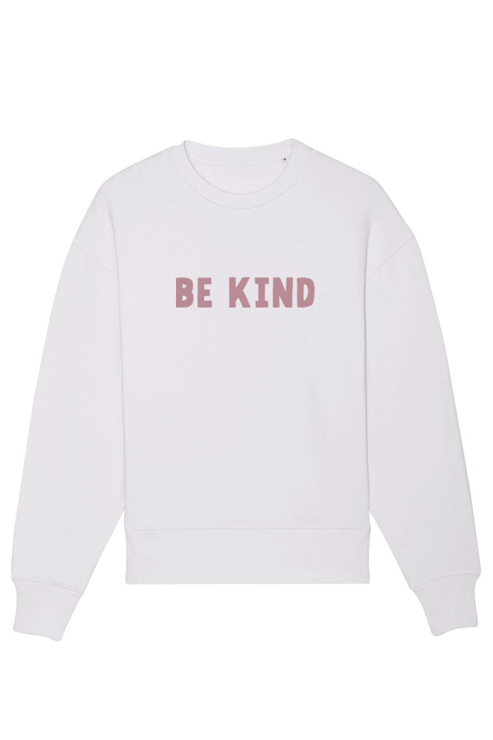 Oversized BE KIND Sweatshirt weiß