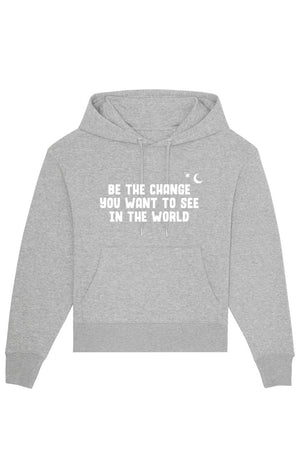 Oversized BE THE CHANGE Hoodie Heather Grey