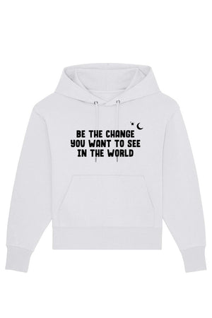 Oversized BE THE CHANGE Hoodie White