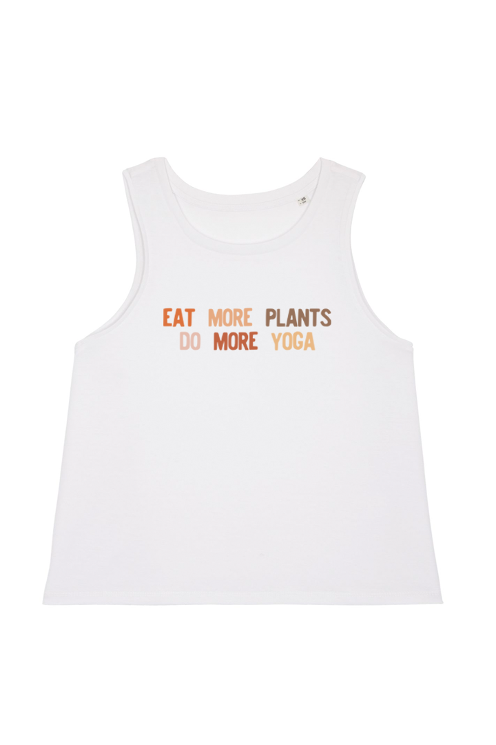 EAT MORE PLANTS Top weiß