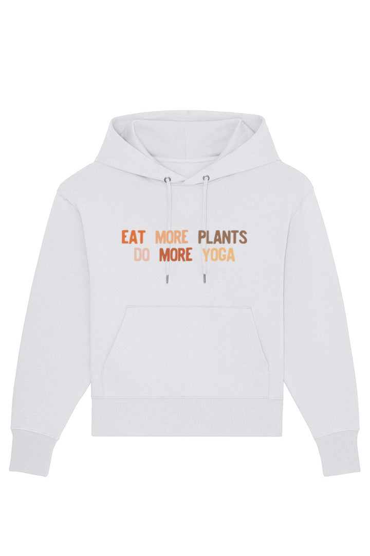 Oversized EAT MORE PLANTS Hoodie weiß 