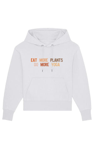 Oversized EAT MORE PLANTS Hoodie weiß 