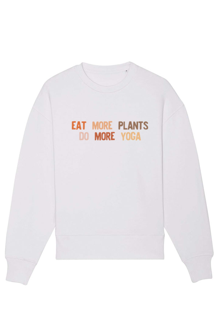 Oversized EAT MORE PLANTS Sweatshirt weiß