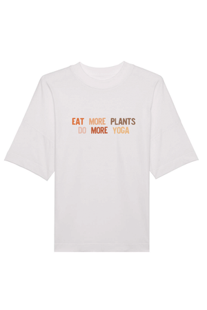 Oversized EAT MORE PLANTS T-Shirt weiß